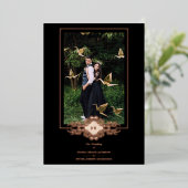 Luxe Sofiele Black Flourish Chic Roos Gold Folie Uitnodiging (Staand Voorkant)