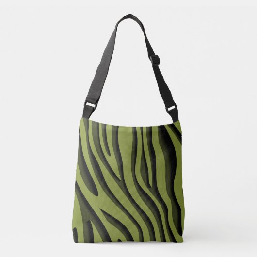 Luxe Soft Green 3D-Zebra golf Crossbody Tas (Voorkant)