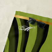 Luxe Soft Green 3D Zebra Wave Strandlaken (In situ)