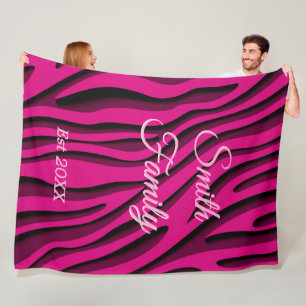 Luxe Soft Roze 3D-Zebra golf Fleece Deken