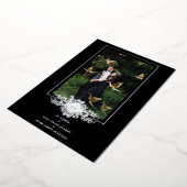 Luxe Sophisticate Black Flourish Chic Silver Folie Uitnodiging (Gedraaid)