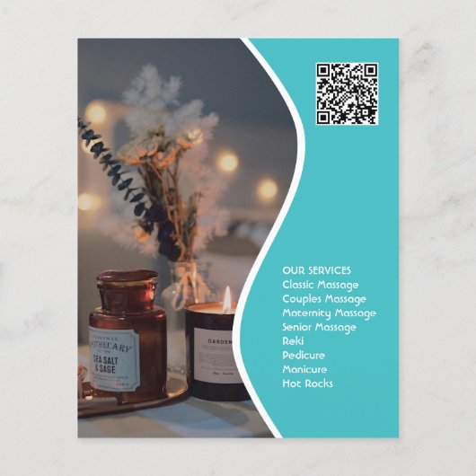 Luxe spa behandeling flyer | Aangepaste Wellness P (Achterkant)