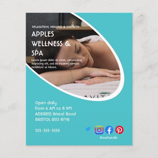 Luxe spa behandeling flyer | Aangepaste Wellness P (Voorkant)