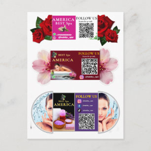 Luxe Spa Card – Elegante vormgeving met een rode r Briefkaart
