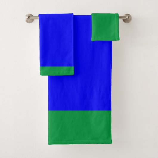 LUXE SPA KOBALT HELDERBLAUW GROENE TRIM BAD HANDDOEK (Insitu)