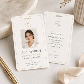 Luxe Spa Salon Werknemer Foto ID-badge Badge