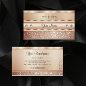 Luxe Sparkle Coral Glitter Diamonds Monogram Visitekaartje