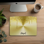 Luxe Sparkle Gold Dripping Glitter Gepersonaliseer iPad Pro Cover<br><div class="desc">Prachtige luxe Sparkle Gold Dripping Glitter met geborsteld Metalen Textuur Ontwerp Gepersonaliseerde iPad Pro Hoesje</div>