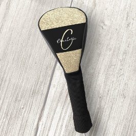 Luxe Sparkle Gold Glitter Naam Golfheadcover