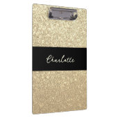 Luxe Sparkle Gold Glitter Naam Klembord (Rechts)