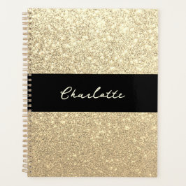 Luxe Sparkle Gold Glitter Naam Planner