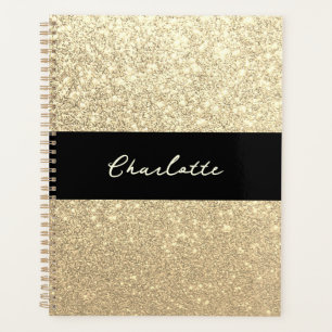 Luxe Sparkle Gold Glitter Naam Planner
