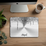 Luxe Sparkle Grey Dripping Glitter Gepersonaliseer iPad Pro Cover<br><div class="desc">Prachtige luxe Sparkle Silver Grey Dripping Glitter met geborsteld Metalen Textuur Ontwerp Gepersonaliseerde iPad Pro Hoesje</div>