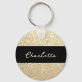 Luxe Sparkle Naam Gouden Glitter Sleutelhanger (Achterkant)