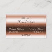 Luxe Sparkle Roos Golden Glitter en Initialen Visitekaartje (Achterkant)