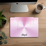 Luxe Sparkle Roze Dripping Glitter Gepersonaliseer iPad Pro Cover<br><div class="desc">Mooie luxe Sparkle Soft Pink Dripping Glitter met geborsteld Metalen Textuur Ontwerp Gepersonaliseerde iPad Pro Hoesje</div>
