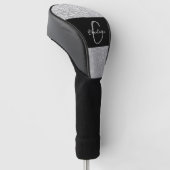 Luxe Sparkle Silver Glitter Naam Golfheadcover (Schuin)