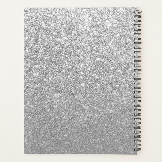 Luxe Sparkle Silver Glitter Naam Planner (Achterkant)