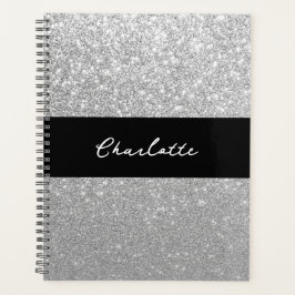Luxe Sparkle Silver Glitter Naam Planner