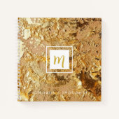Luxe Sparkling Gold Glittery Monogram Vierkant Notitieboek (Voorkant)