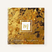 Luxe Sparkling Gold Monogram Vierkant Notitieboek (Voorkant)