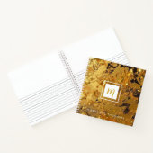 Luxe Sparkling Gold Monogram Vierkant Notitieboek (Binnen)