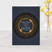 Luxe Sparkling Lijst Bruiloft Jubileum Kaart (Gele Bloem)