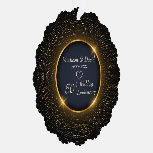 Luxe Sparkling Lijst Bruiloft Jubileum Ornament Kaart (Rechts)