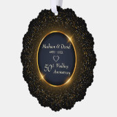 Luxe Sparkling Lijst Bruiloft Jubileum Ornament Kaart (Links)