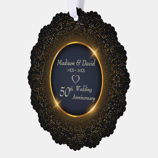 Luxe Sparkling Lijst Bruiloft Jubileum Ornament Kaart (Links)