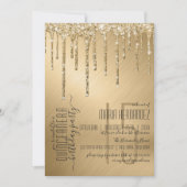 Luxe Sparkly Gold Glitter Drips Quinceañera Kaart (Voorkant)