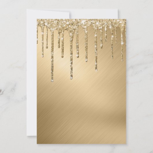 Luxe Sparkly Gold Glitter Drips Vrijgezellenfeest Kaart (Achterkant)