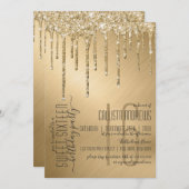 Luxe Sparkly Gold Glitter Druppelt Zoet 16 Kaart (Voorkant / Achterkant)