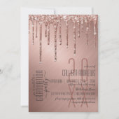 Luxe Sparkly Roos Gold Glitter Drips Afstuderen Kaart (Voorkant)