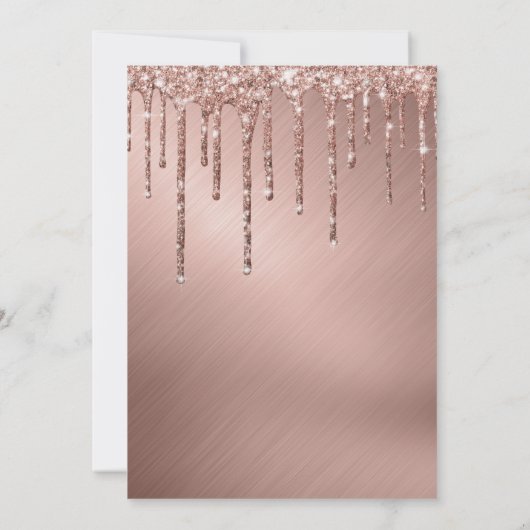 Luxe Sparkly Roos Gold Glitter Drips Afstuderen Kaart (Achterkant)