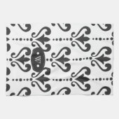 Luxe, speciaal ontworpen zwart en wit theedoek (Horizontaal)