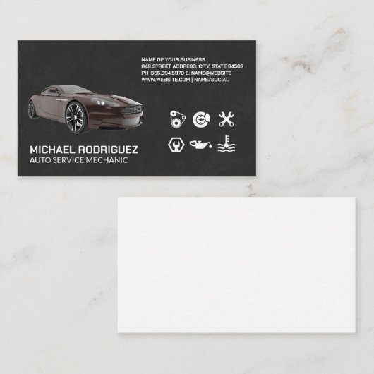 Luxe-sportauto | Visitekaartje Auto-services (Voorkant / Achterkant)