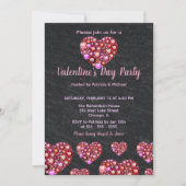 Luxe sprankelende edelsteen harten Valentijnsdag Kaart (Voorkant)