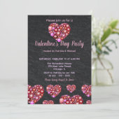 Luxe sprankelende edelsteen harten Valentijnsdag Kaart (Staand voorkant)