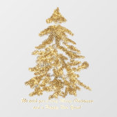 Luxe sprankelende gouden Waterverf kerstbomen Raamsticker (Vel)