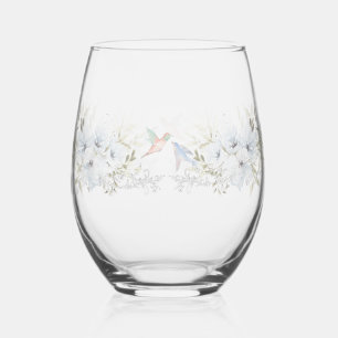 Luxe Spring Wildflower Bird Roos Garden Naadloos Wijnglas Zonder Voet