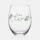 Luxe Spring Wildflower Ivy Roos Tuin bruiloft Wijnglas Zonder Voet (Voorkant)