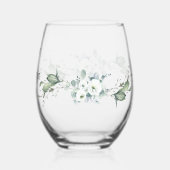 Luxe Spring Wildflower Ivy Roos Tuin bruiloft Wijnglas Zonder Voet (Achterkant)