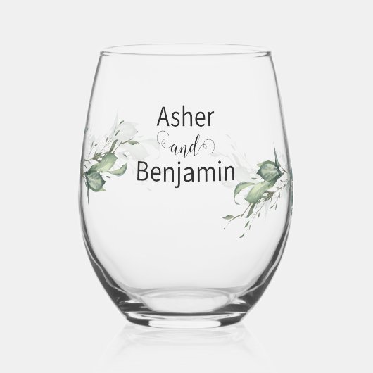 Luxe Spring Wildflower Ivy Roos Tuin bruiloft Wijnglas Zonder Voet (Links)