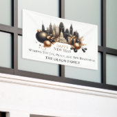 Luxe Stadsgezicht Nieuwjaarsgroet Spandoek (Buitenkant Gebouw)