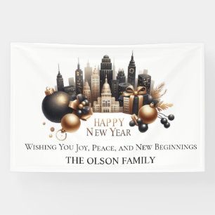Luxe Stadsgezicht Nieuwjaarsgroet Spandoek