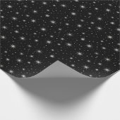 Luxe Starlight Zwart-wit Kerstmis Cadeaupapier (Hoek)