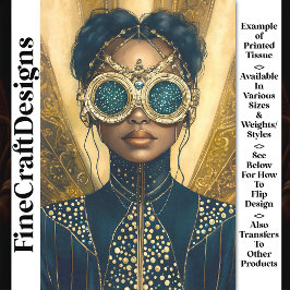 Luxe Steampunk Futuristische Vrouw Y6 Decoupage Tissuepapier