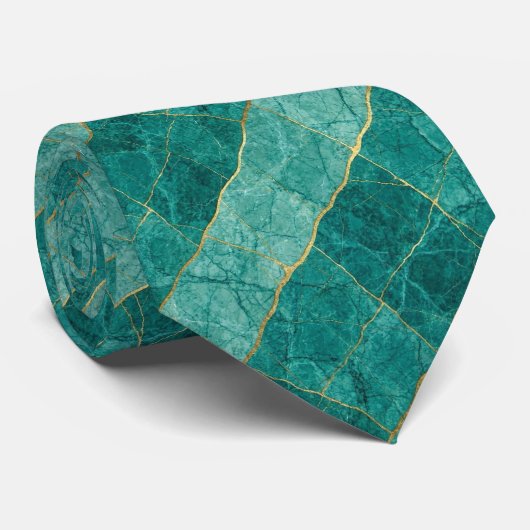 Luxe Stenen Das | Turquoise, Teal & Goud Marmer (Opgerold)