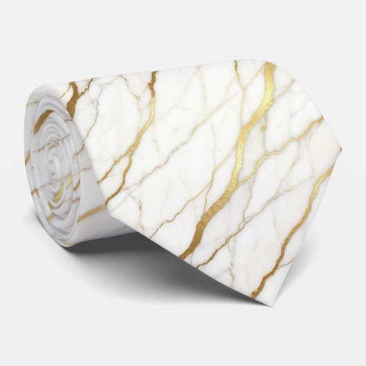 Luxe Stenen Das | Wit & Goud Marmer (Opgerold)